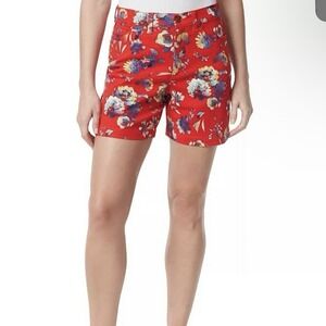 Gloria Vanderbilt Women's Amanda Floral Shorts Size 14 Short Length Classic Rise